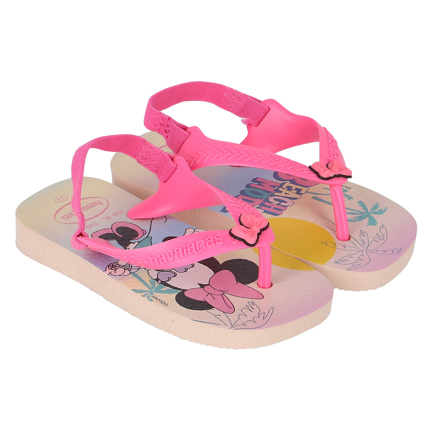 Younger Girls Pink Minnie Mouse Flip Flops, 1, hi-res