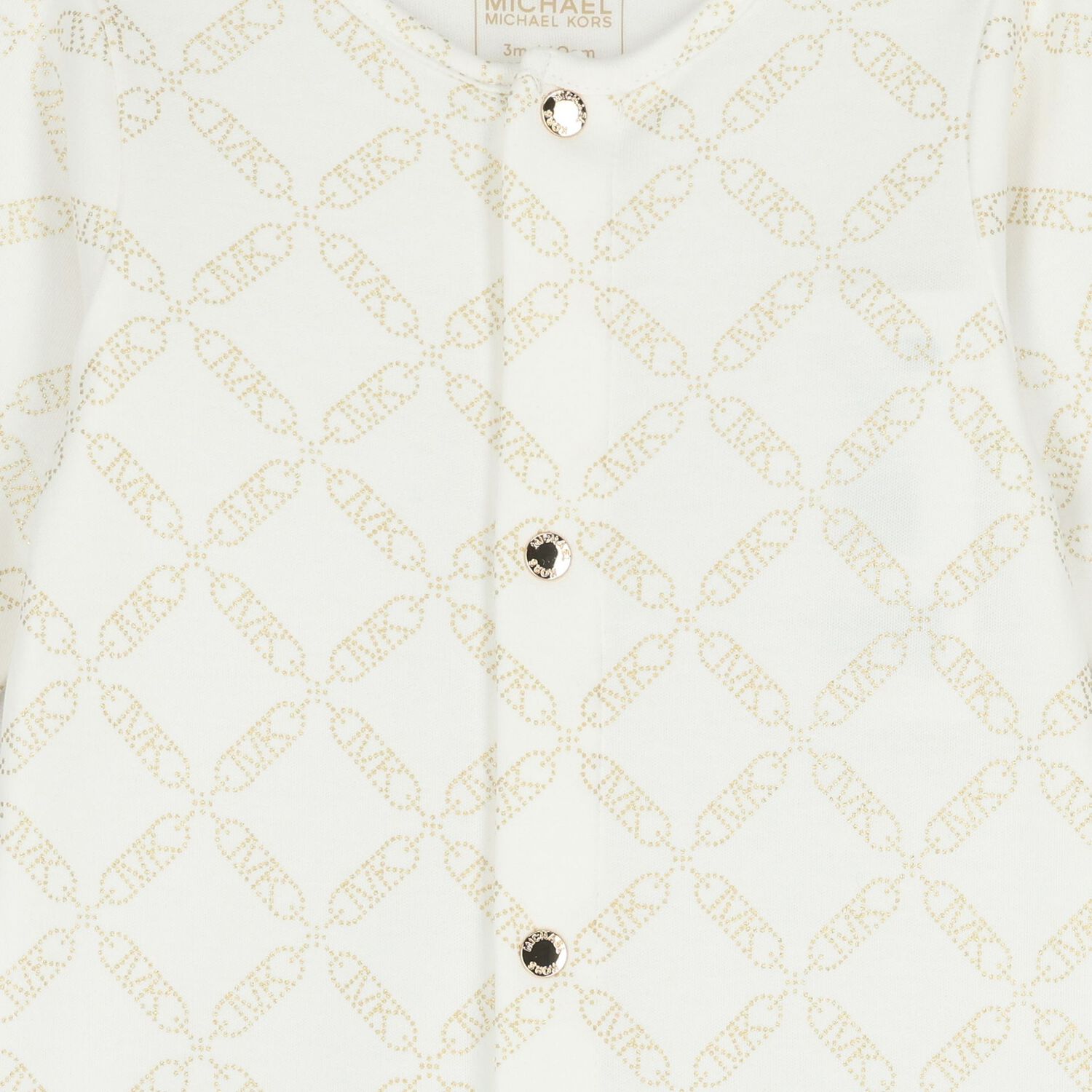 Baby Girls Ivory & Gold Logo Babygrow Gift Set, 1, hi-res