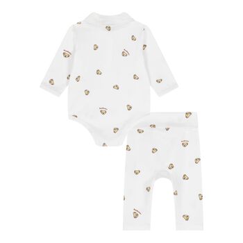 White Teddy Bear Babysuit Gift Set