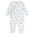 Baby Boys White & Blue Dinosaur Era Romper, 1, hi-res