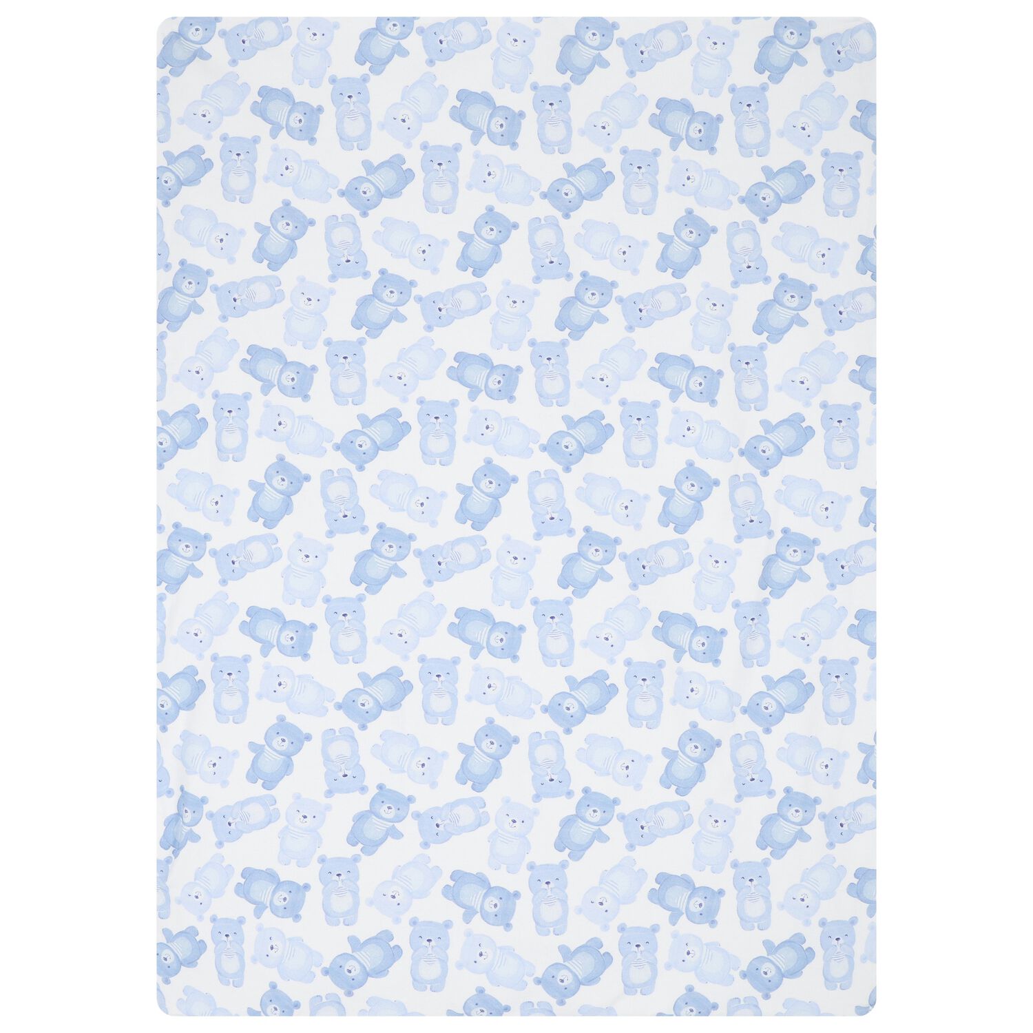 Baby Boys White & Blue Striped Blanket, 1, hi-res