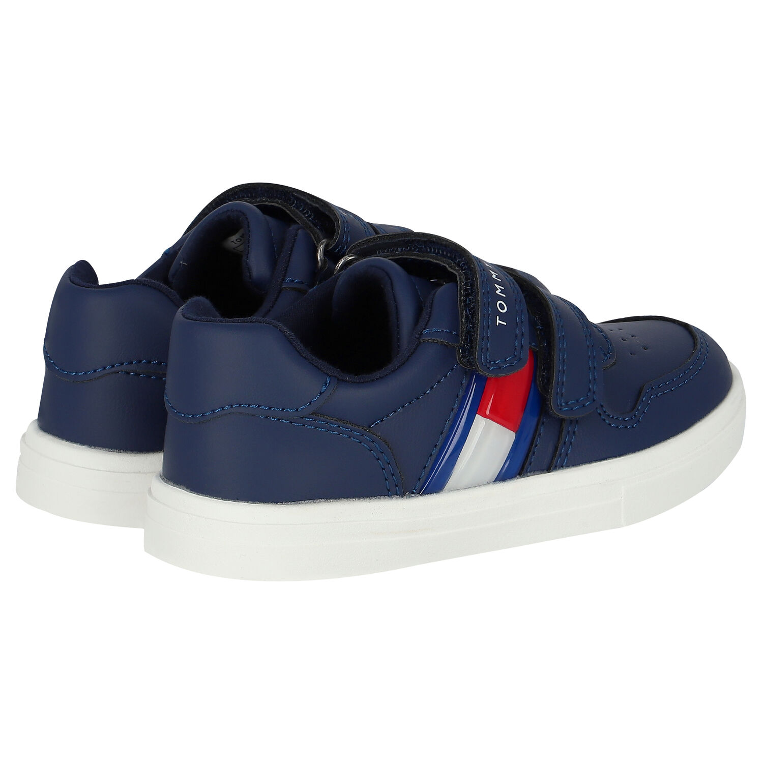 Boys Navy Logo Trainers, 1, hi-res