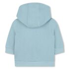 Younger Boys Blue Logo Hooded Zip Up Top, 1, hi-res