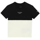 Baby Boys Black & Ivory Logo T-Shirt, 1, hi-res