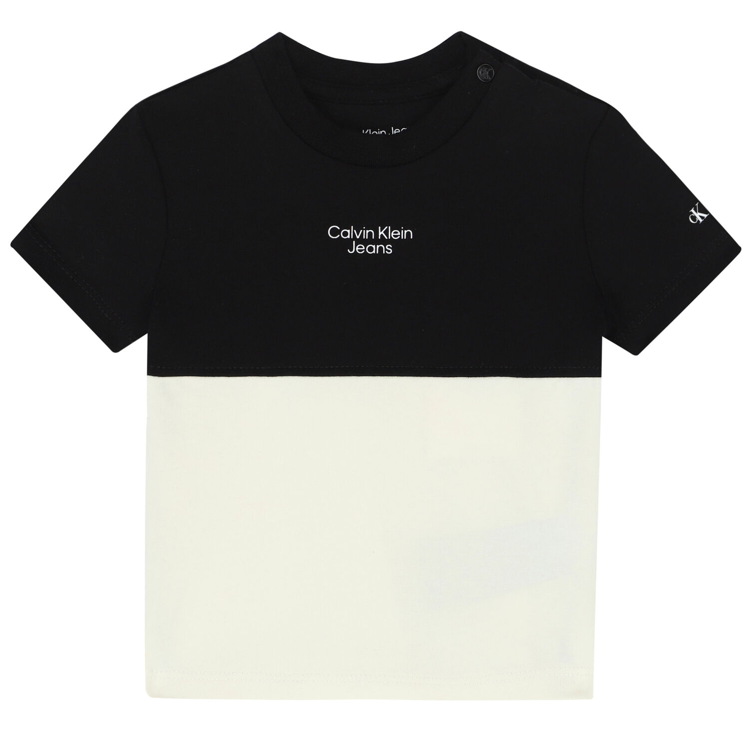 Baby Boys Black & Ivory Logo T-Shirt, 1, hi-res