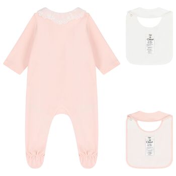 Baby Girls Pink & White Babygrow Gift Set 