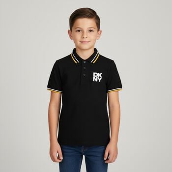 Boys Black Logo Polo Shirt