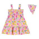 Younger Girls Pink Dress & Headband Set, 2, hi-res