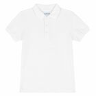 Boys White Logo Polo Shirt, 5, hi-res
