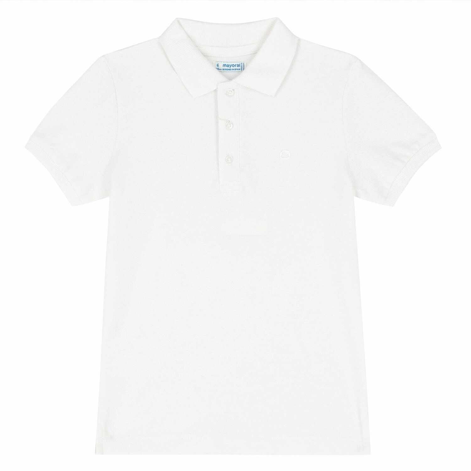 Boys White Logo Polo Shirt, 5, hi-res