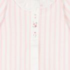 Baby Girls White & Pink Striped Babygrow, 1, hi-res