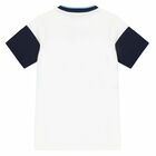 Boys White, Navy & Light Blue Logo T-Shirt, 3, hi-res