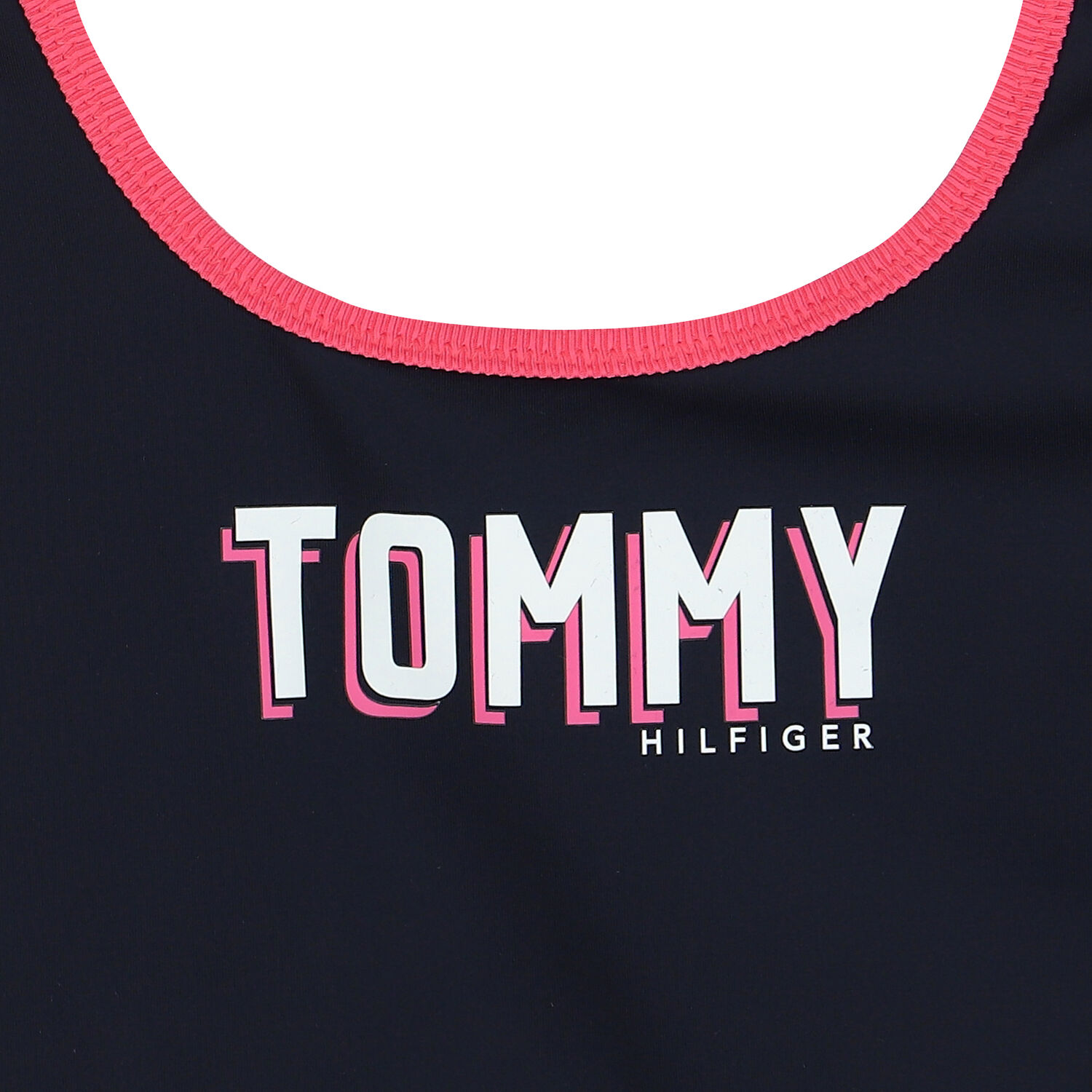 Girls Black & Pink Logo Swimsuit, 1, hi-res