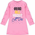 Girls Pink Logo Dress, 1, hi-res