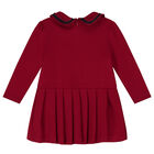 Girls Red Pleated Dress, 2, hi-res
