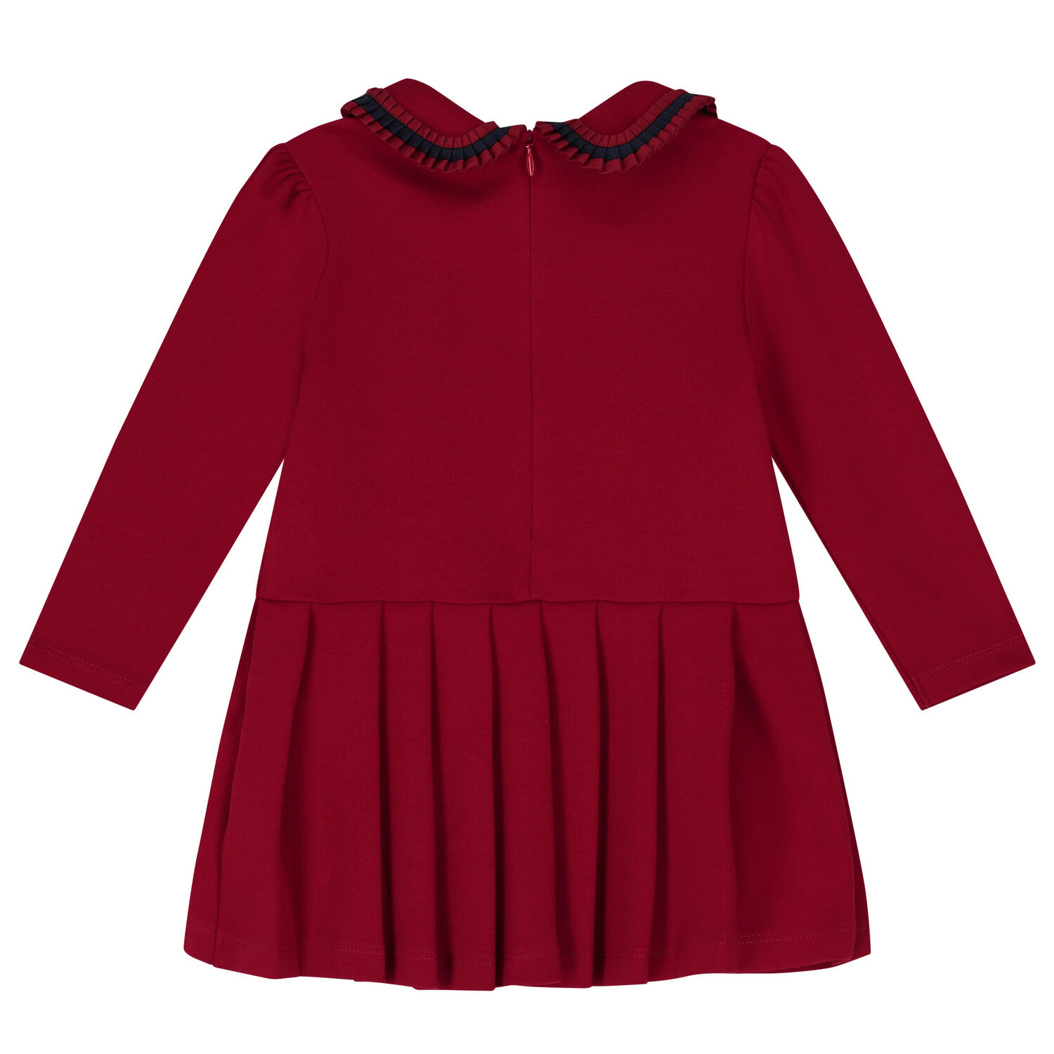 Girls Red Pleated Dress, 2, hi-res