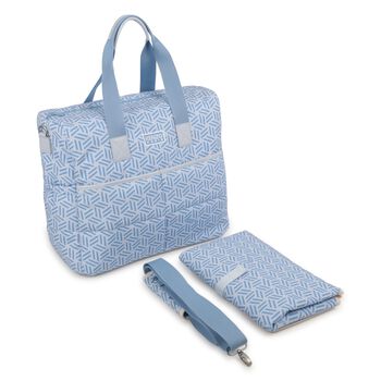Baby Boys Blue Geometric Changing Bag