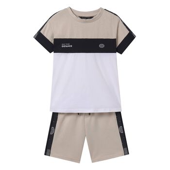 Boys Beige Shorts Set