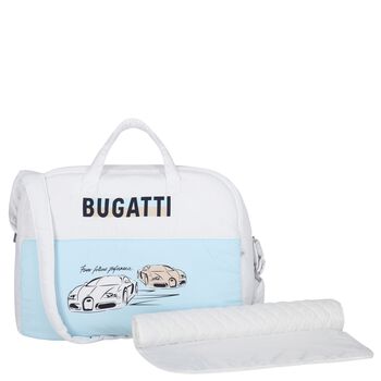 Baby Boys White & Blue Logo Changing Bag