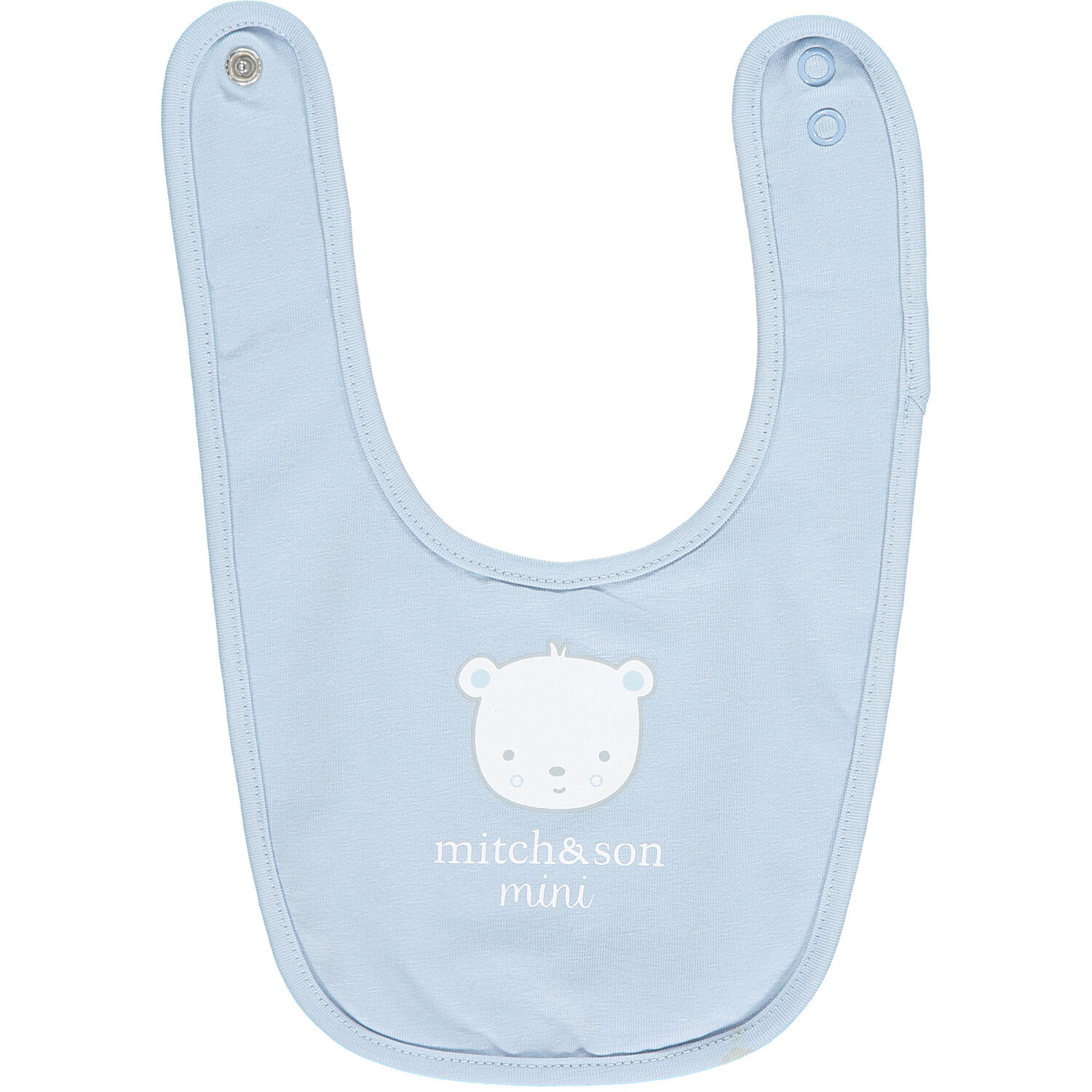 Baby Boys Blue Teddy Bib, 1, hi-res