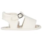 Baby Girls White Sandals, 1, hi-res