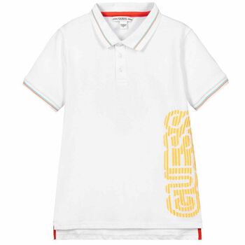 Boys White Logo Polo Shirt