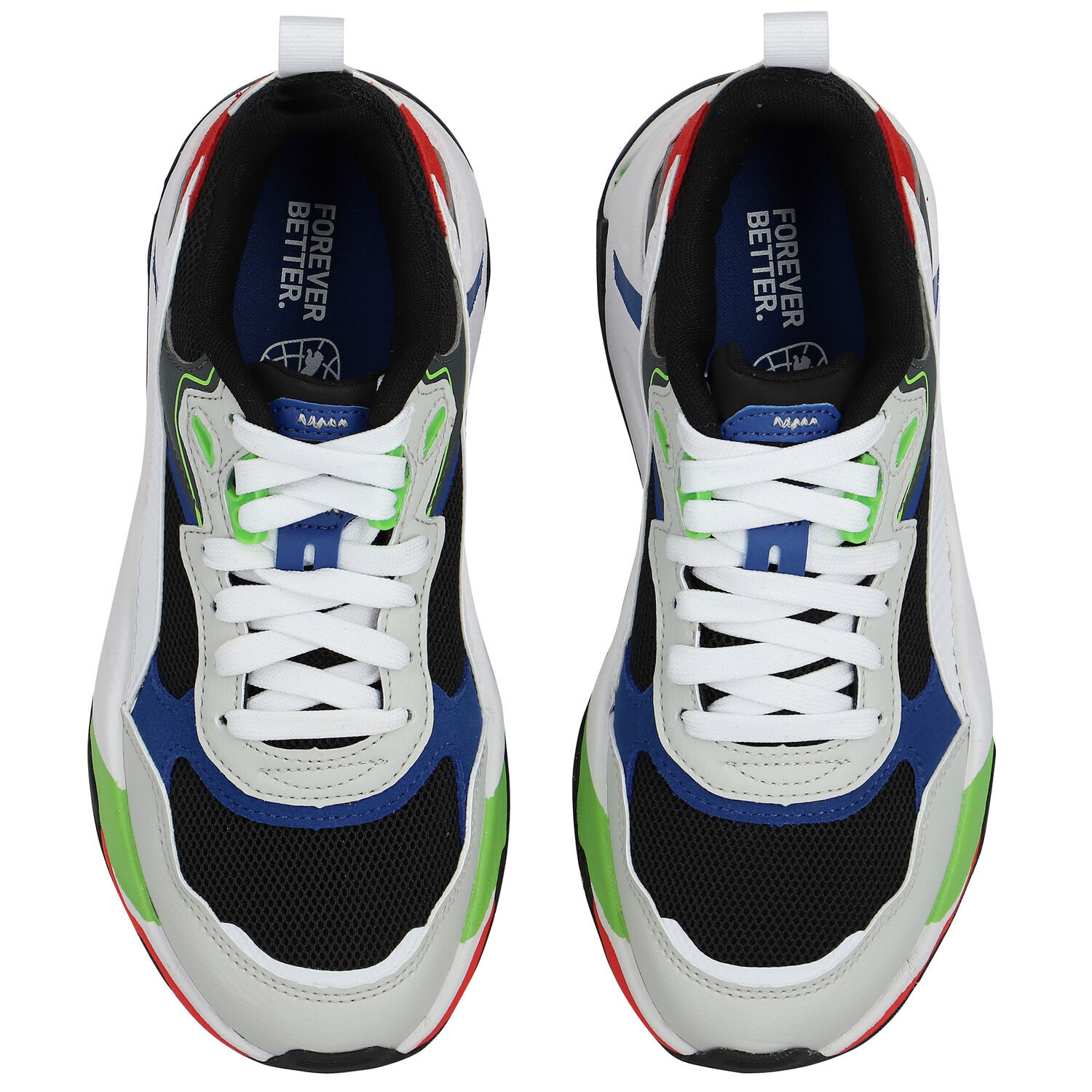 White & Black Trinity Jr Trainers, 1, hi-res