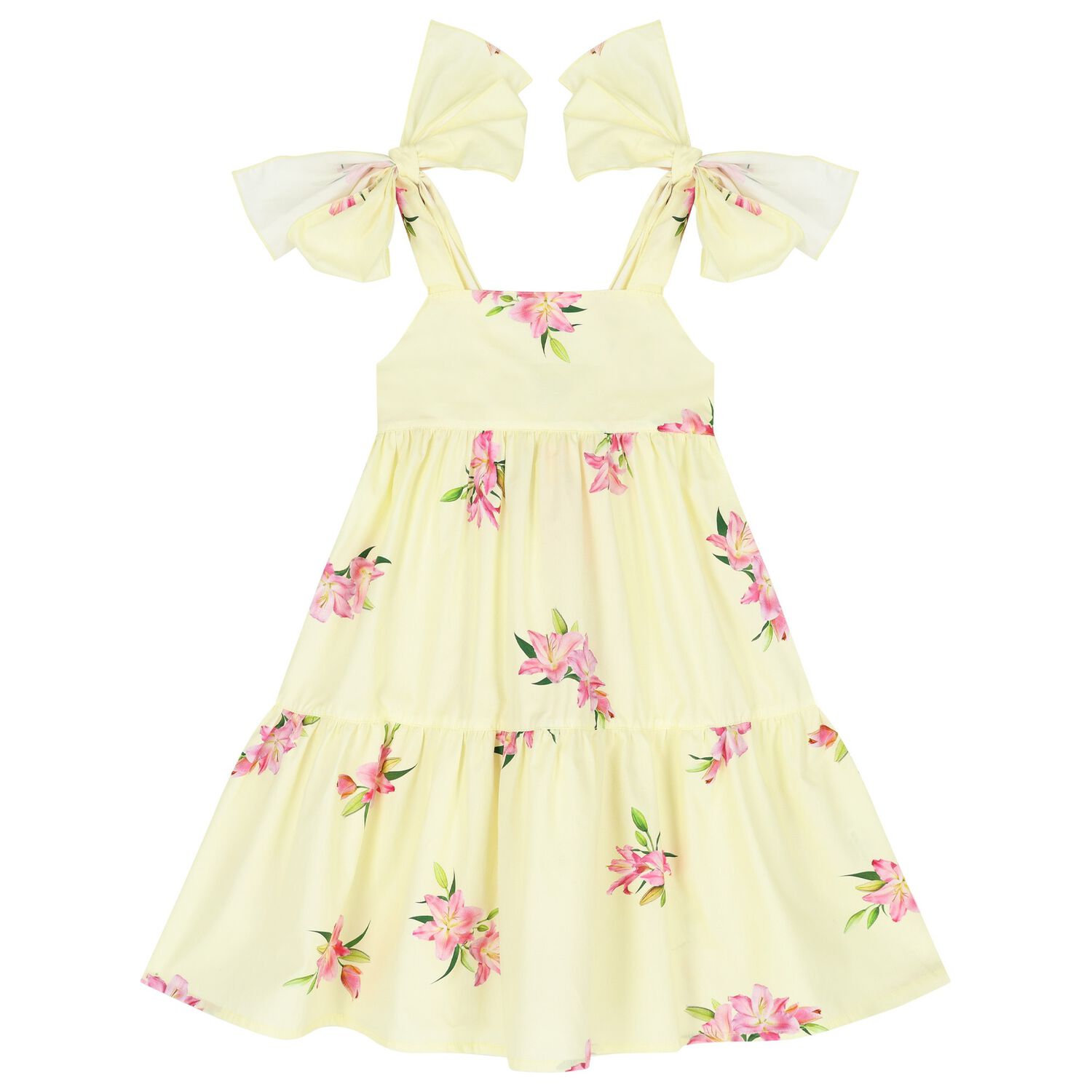 Girls Yellow Bow Dress, 1, hi-res image number null