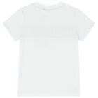 Boys White Logo T-Shirt, 1, hi-res