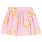 Girls White & Pink Floral Skirt Set, 1, hi-res