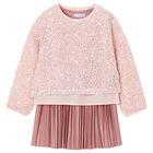 Girls Pink Sequin Dress Set, 2, hi-res