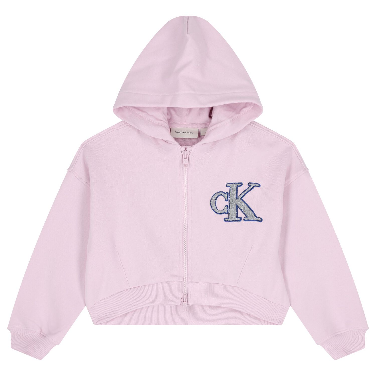 Girls Pink Logo Hooded Zip Up Top, 2, hi-res