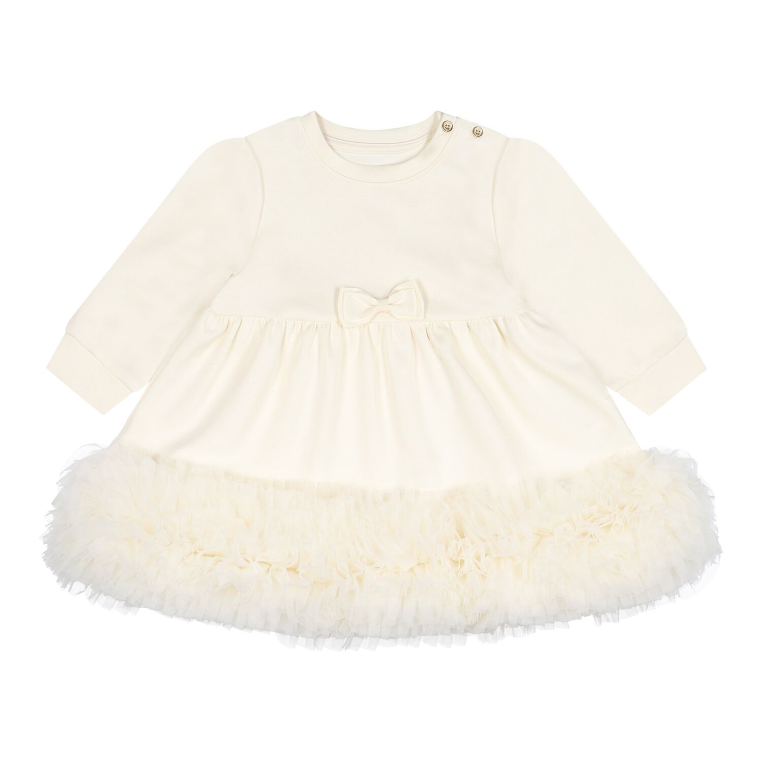 Baby Girls Yellow Tulle Ruffle Hem Dawn Dress, 2, hi-res