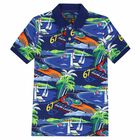 Boys Blue Logo Polo Shirt, 1, hi-res