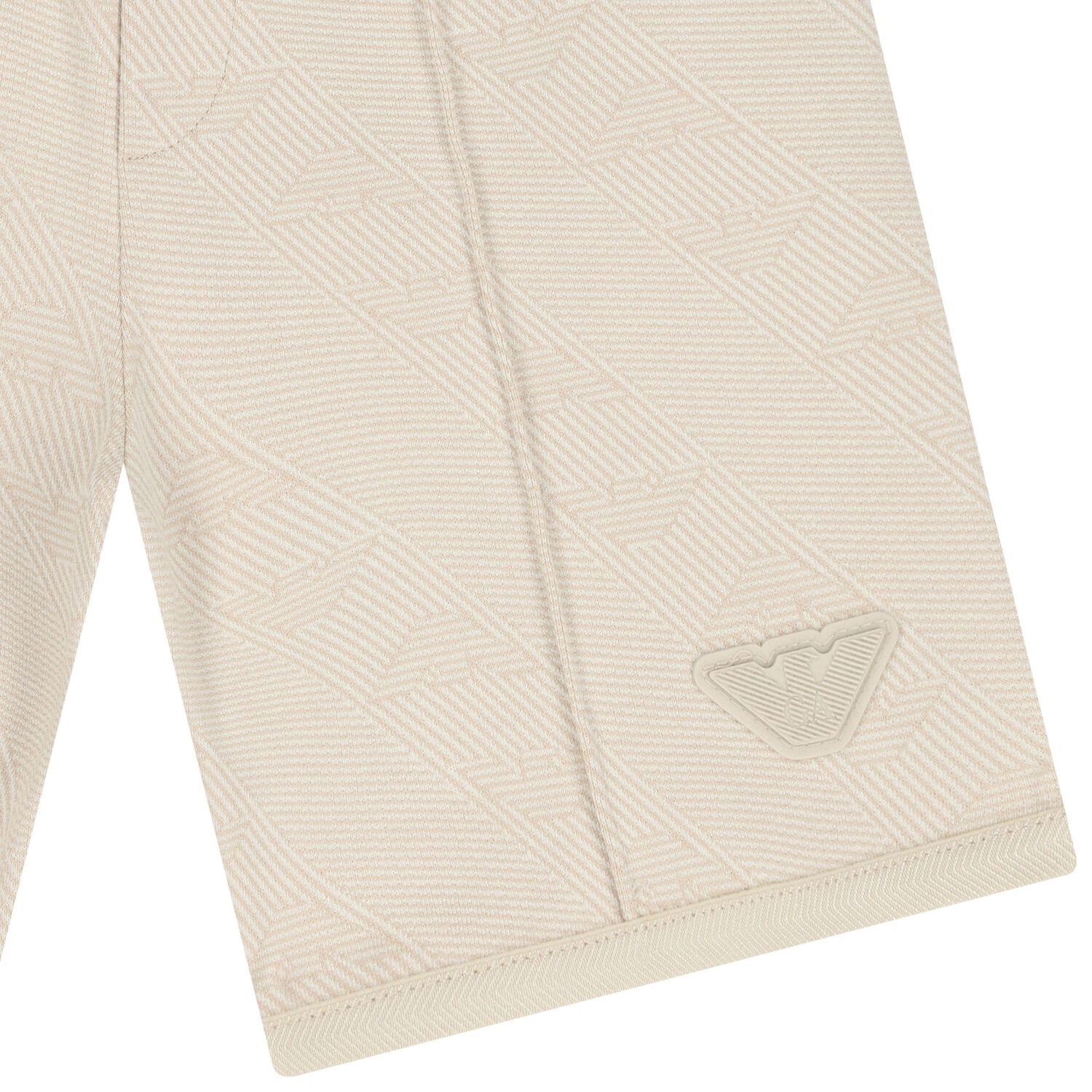 Younger Boys Beige Logo Shorts, 1, hi-res