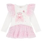 Girls Pink & Ivory Tulle Fairy Wings Leggings Set , 1, hi-res