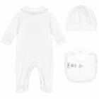 Baby Girls White Babygrow Set, 1, hi-res