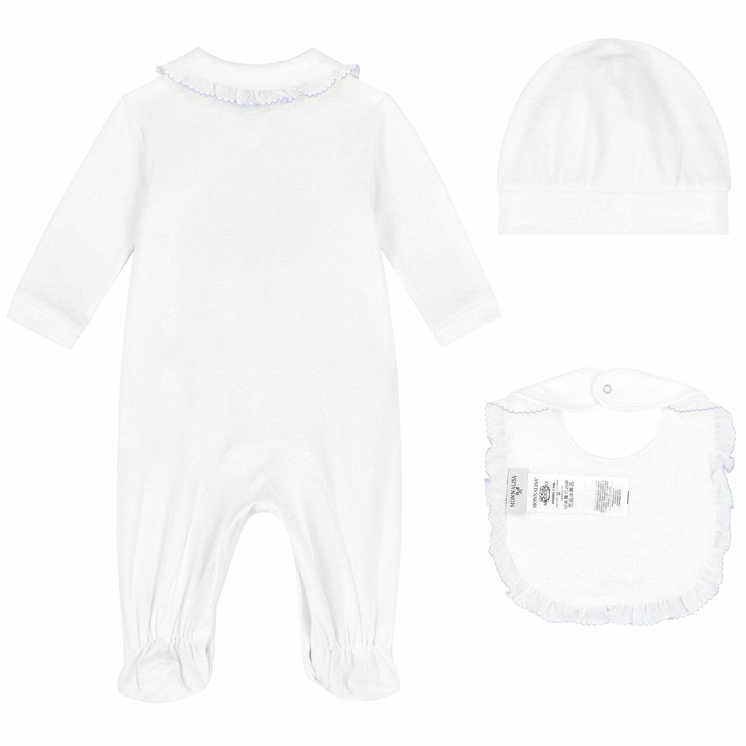 Baby Girls White Babygrow Set, 1, hi-res