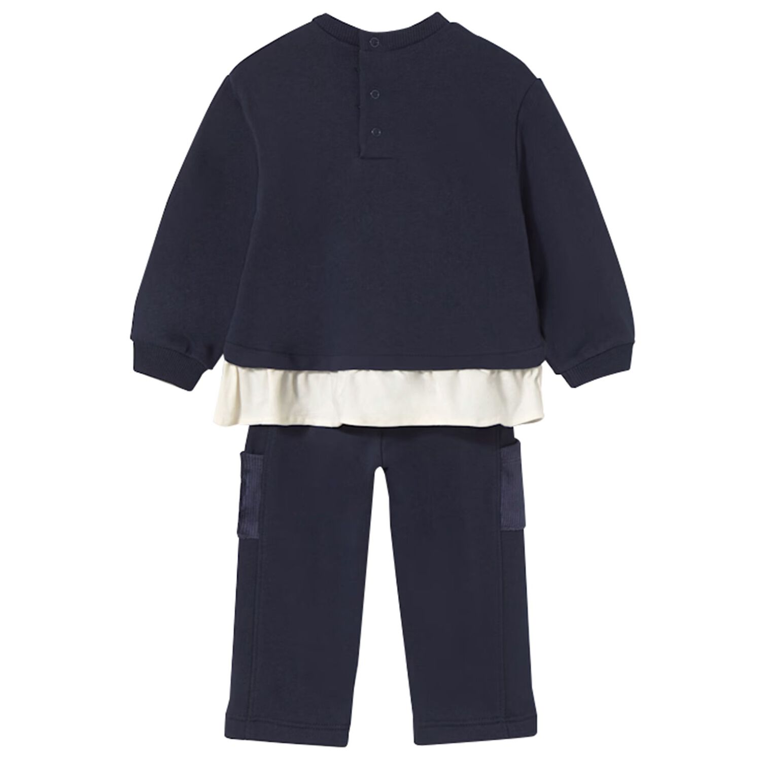 Younger Girls Navy Blue Teddy Bear Tracksuit, 1, hi-res