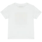 Younger Boys White Logo T-Shirt, 1, hi-res