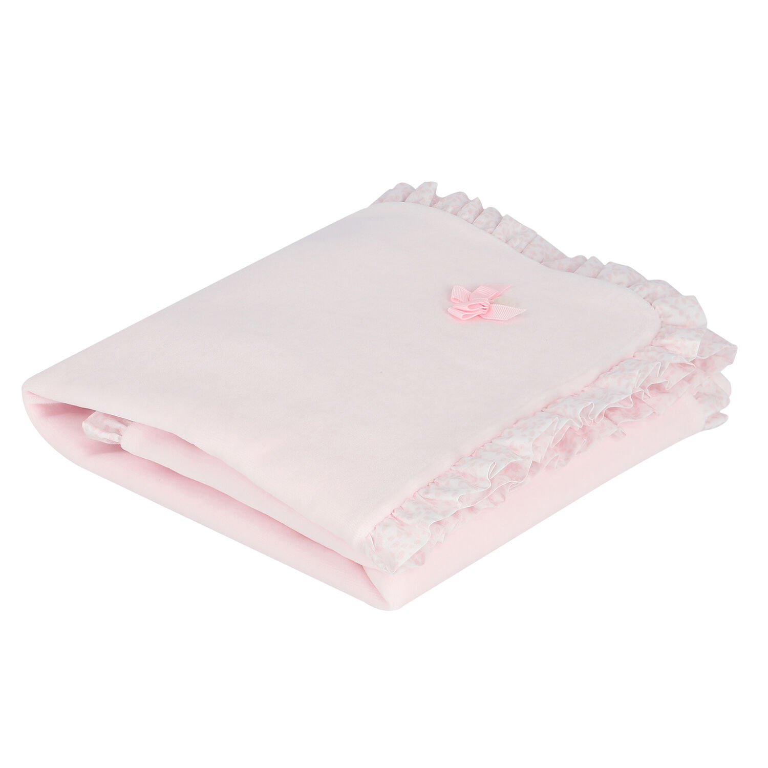Baby Girls Pink Ruffled Blanket, 1, hi-res