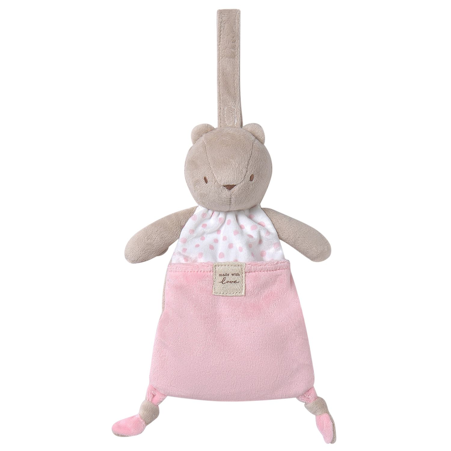 Baby Girls Pink & Beige Squirrel Doudou Comforter, 3, hi-res