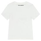 Girls White Ikonik Karl & Choupette T-Shirt, 1, hi-res