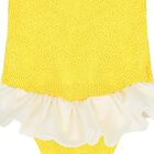 Girls Yellow Ruffle Crinkle Swimsuit, 1, hi-res