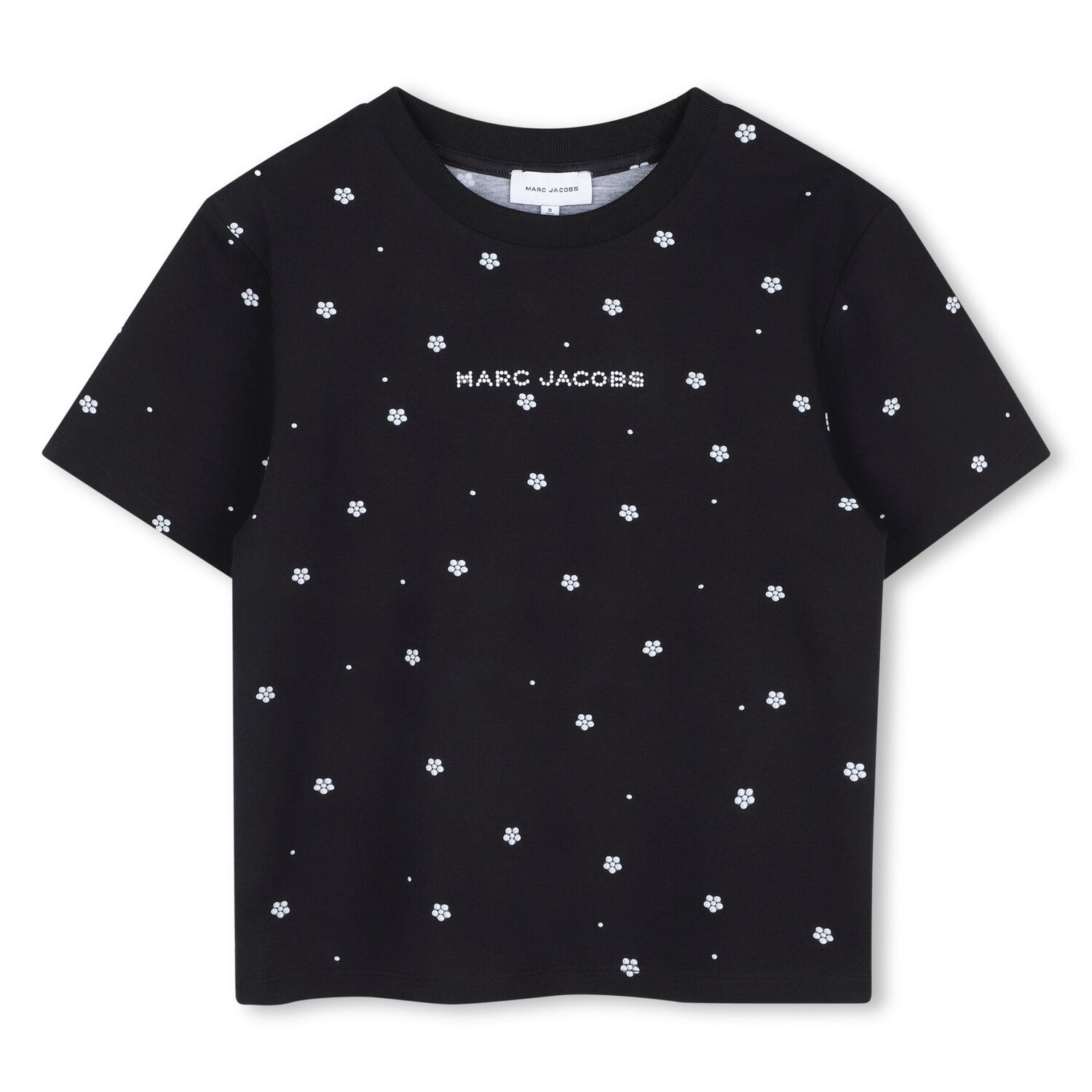 Girls Black Daisy Logo T-Shirt, 1, hi-res