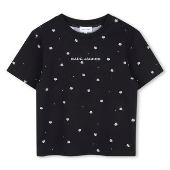 Girls Black Daisy Logo T-Shirt