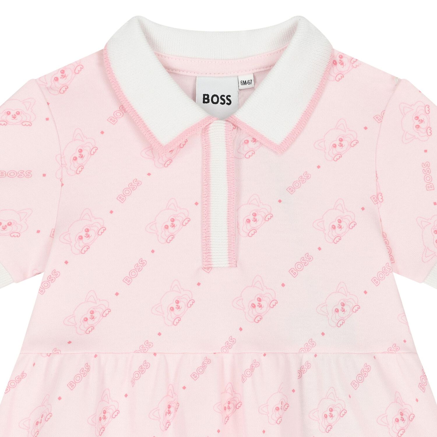 Younger Girls Pink Logo Dress , 1, hi-res