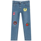 Girls Blue Denim Jeans, 1, hi-res