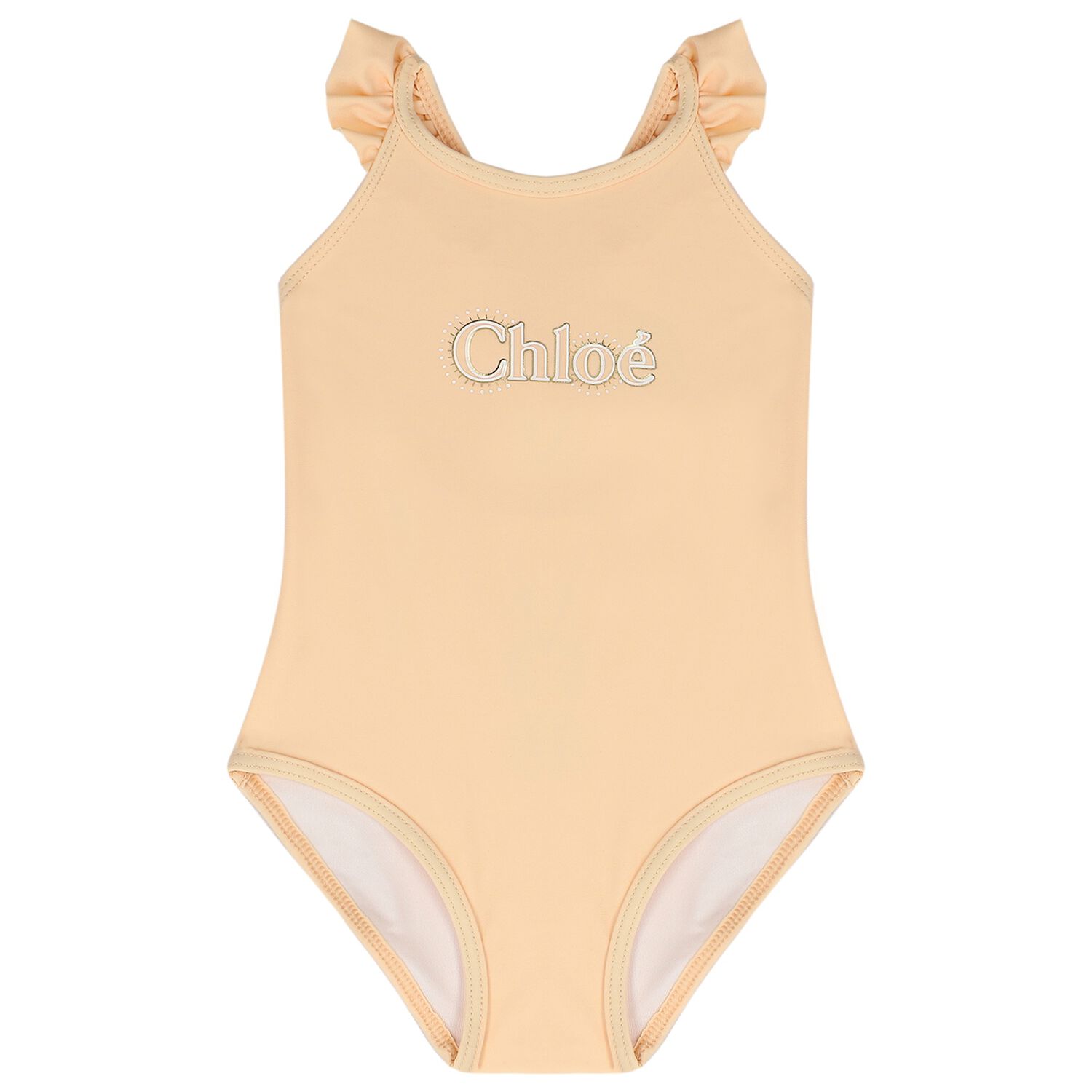 Younger Girls Pink Logo Swimsuit, 1, hi-res