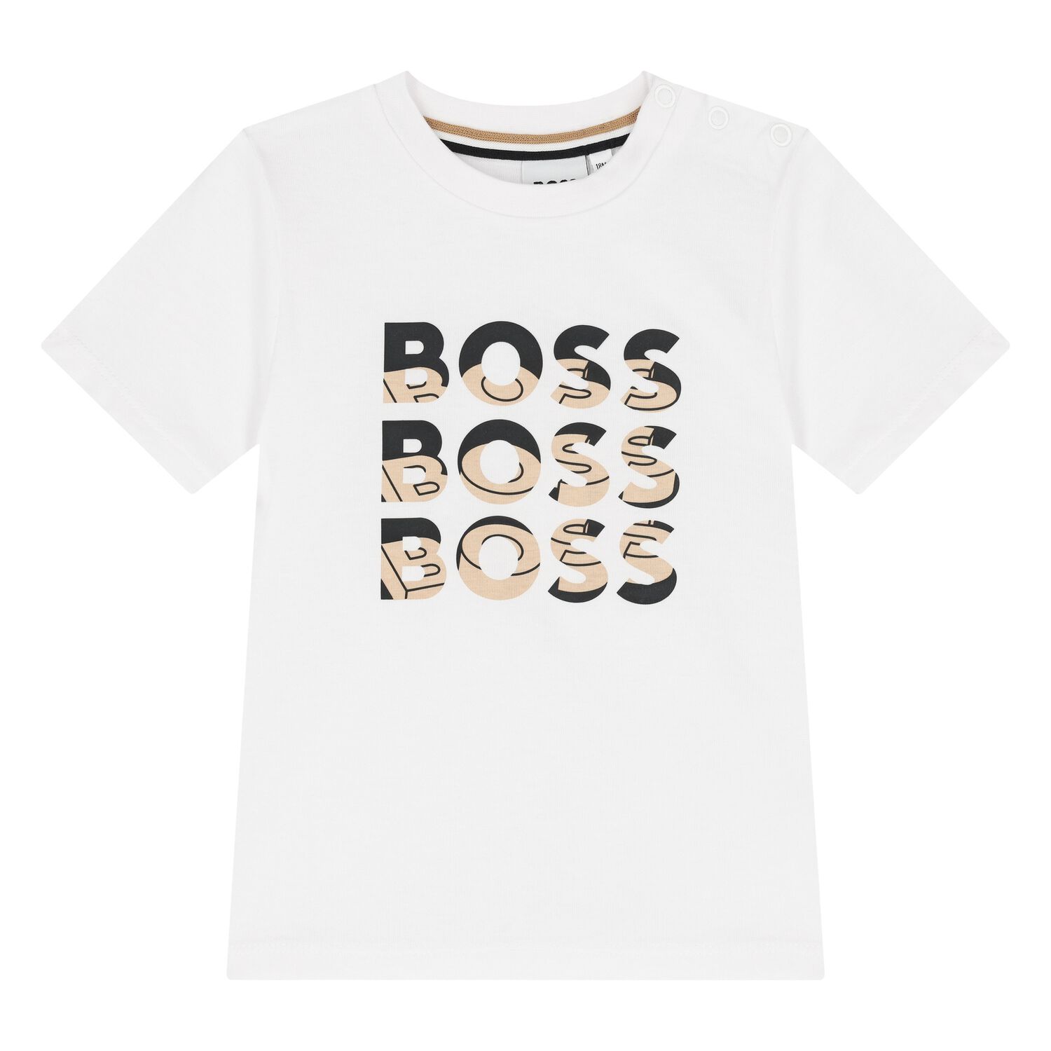 Younger Boys White Logo T-Shirt, 1, hi-res